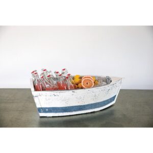 3R Studios Wood Decorative Boat with Tin Insert