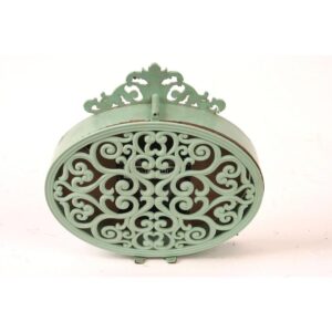 3R Studios Lily 6.25 in. H x 6.5 in. W Aqua Table Clock