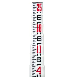 AdirPro 25 ft. Surveyor Oval Shaped Leveling Grade Rod iInches