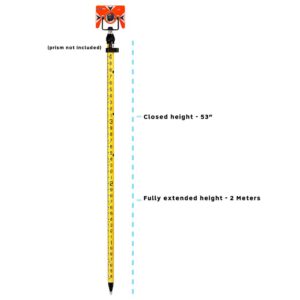 AdirPro 6 ft. 2 m 10ths Graduation Aluminum 3-Position Snap-Lock Rover Telescoping Rod Pole in Yellow