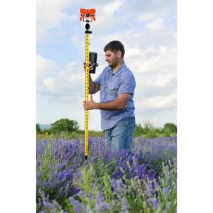 AdirPro 6 ft. 2 m 10ths Graduation Aluminum 3-Position Snap-Lock Rover Telescoping Rod Pole in Yellow