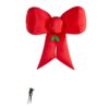 Airblown 4.49 ft. Inflatable Fuzzy Hanging Velvet Bow-Red with External Spotlight