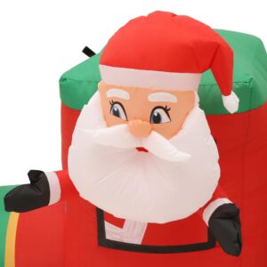 Airblown 12 ft. W Inflatable Pre-Lit Plush Santa in Circus Train