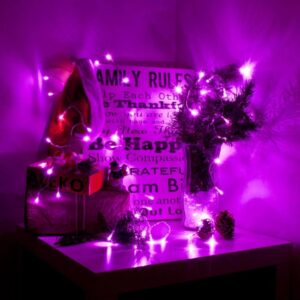 ALEKO 30-Light LED Pink Battery Operated String Lights