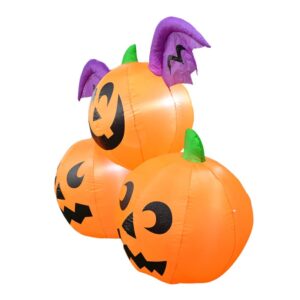 ALEKO 6 ft. Pre-Lit Winged Jack-O-Lantern Trio Halloween Inflatable