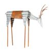 Alpine Corporation 20 in. Tall Metal Rustic Grazing Reindeer Christmas Decoration