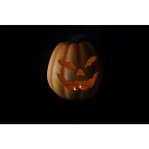 Alpine Corporation 17 in. Pumpkin with Yellow LEDs and Shadow Motion Sensor - Battery Operated