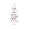Alpine Corporation Indoor/Outdoor Artificial Flocked Christmas Tree with Warm White LED Lights, Brown