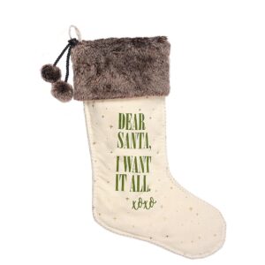Amscan 21.5 in. x 7.5 in. Fabric Christmas Dear Santa Stocking