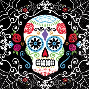 Amscan 5 in. x 5 in. Day of the Dead Beverage Napkins (36-Count, 3-Pack)