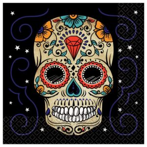 Amscan Sugar Skull Halloween Lunch Napkins (3-Pack)
