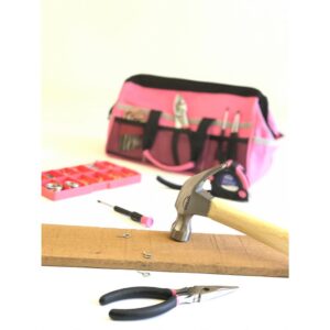 Apollo Home Tool Kit in Soft-Sided Tool Bag, Pink (201-Piece)