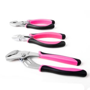 Apollo 8 in., 6.5 in. and 6 in. Pliers Set in Pink (3-Piece)