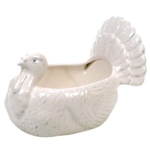 Certified International Autumn Fields by Susan Winget 3-D Turkey Oval 10 in. Veggie Bowl