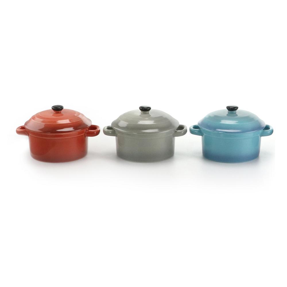 Crock-Pot Pembury 4-Piece 9.6 oz. Assorted colors Casserole (Set of 3)