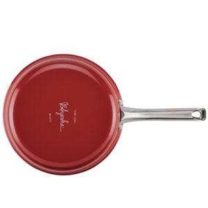 Ayesha Curry Home Collection 3 qt. Aluminum Nonstick Saute Pan in Sienna Red with Glass Lid