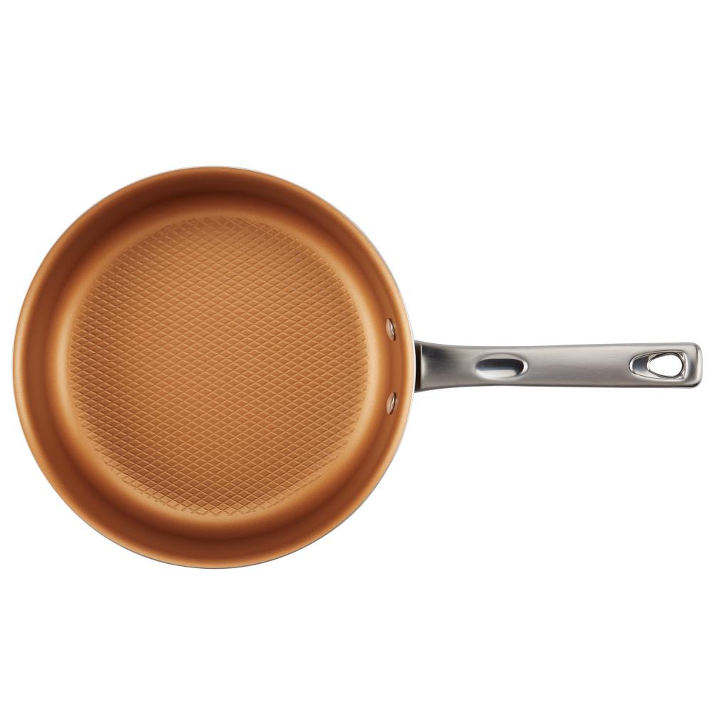Ayesha Curry Home Collection 3 qt. Aluminum Nonstick Saute Pan in Brown Sugar with Glass Lid