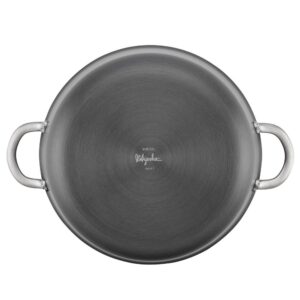 Ayesha Curry Home Collection 10 qt. Hard-Anodized Aluminum Nonstick Stock Pot in Charcoal Gray with Glass Lid