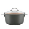 Ayesha Curry Home Collection 10 qt. Hard-Anodized Aluminum Nonstick Stock Pot in Charcoal Gray with Glass Lid