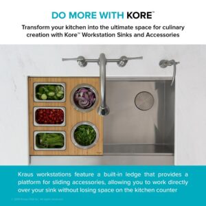 KRAUS 16.75 in. Workstation Kitchen Sink Composite Serving Board Set with Stainless Steel Bowls