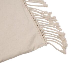Glitzhome 18 in. L x 18 in. W Hollow-Carved Handmade Cotton Rope Pillow Cover with Tassel