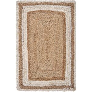 LR Home Toned 19 in. x 13 in. Bleach / Natural Jute Placemat (Set of 4)