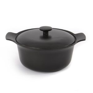 BergHOFF Ron 4.4 qt. Cast Iron Stock Pot in Black with Lid