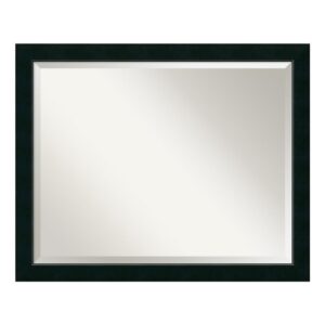 Amanti Art Nero 31 in. W x 25 in. H Framed Rectangular Bathroom Vanity Mirror in Black