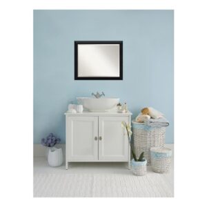 Amanti Art Nero 32 in. W x 26 in. H Framed Rectangular Beveled Edge Bathroom Vanity Mirror in Black
