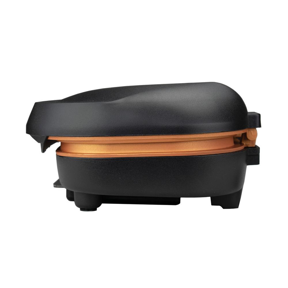 Brentwood Appliances 750-Watt Black 2-Serving Nonstick Indoor Electric Copper Grill and Panini Press