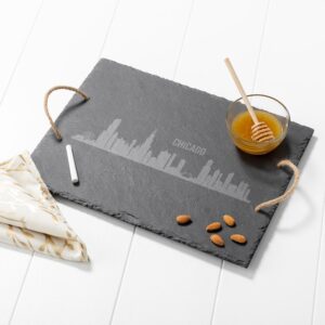Cathy's Concepts Chicago Skyline Black Slate Serving Tray