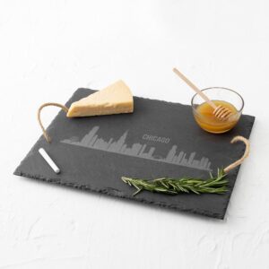 Cathy's Concepts Chicago Skyline Black Slate Serving Tray