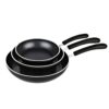 Cook N Home 3-Piece Hard-Anodized Aluminum Nonstick Frying Pan Set in Black