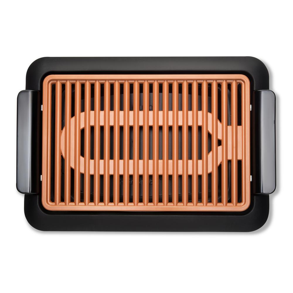 Gotham Steel 234 sq. in. Black Copper Non-Stick Ti-Ceramic Smoke-less Electric Indoor Grill & Griddle