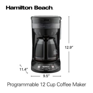 Hamilton Beach 12-Cup Black Stainless Programmable Drip Coffee Maker