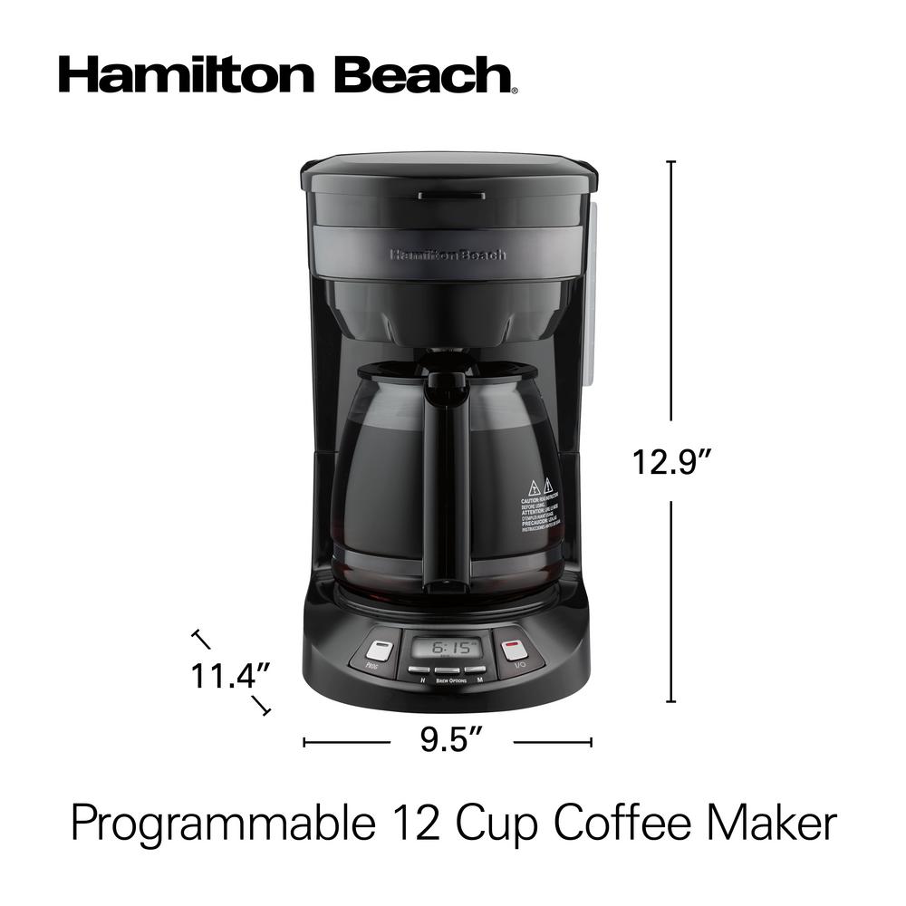 Hamilton Beach 12-Cup Black Stainless Programmable Drip Coffee Maker