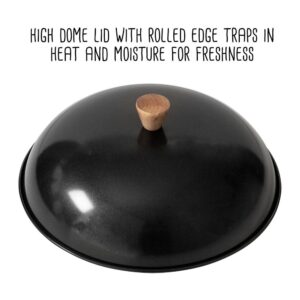 Honey-Can-Do Joyce Chen 4-Piece Wok Set with Black Carbon Steel Non-Stick Wok, High Dome Lid, 12