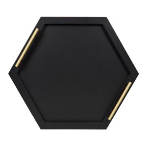 Kate and Laurel Halsey Black Decorative Tray