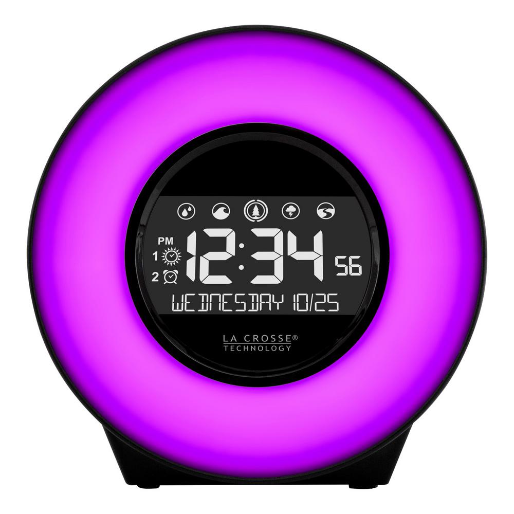 La Crosse Technology Color Mood Light Alarm Clock with Nature Sounds