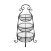 LITTON LANE New Traditional 3-Tier Iron Black Decorative Basket Tray