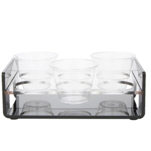 Mind Reader Black Acrylic 6 Slot Cup Holder Tray with Cutout Handles