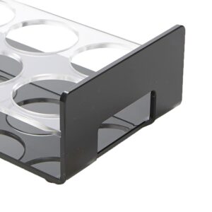 Mind Reader Black Acrylic 6 Slot Cup Holder Tray with Cutout Handles