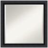 Amanti Art Nero 23 in. W x 23 in. H Framed Square Beveled Edge Bathroom Vanity Mirror in Black Satin