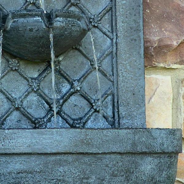 Sunnydaze Decor Rosette Leaf Lead Electric Powered Outdoor Wall Fountain