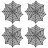Heritage Lace Spider Web 20 in. Black Round Doily (Set of 4)