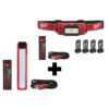Milwaukee 445 Lumens LED Rover Rechargeable Pocket Flood Light with 475 Lumens LED Rechargeable Hard Hat Headlamp