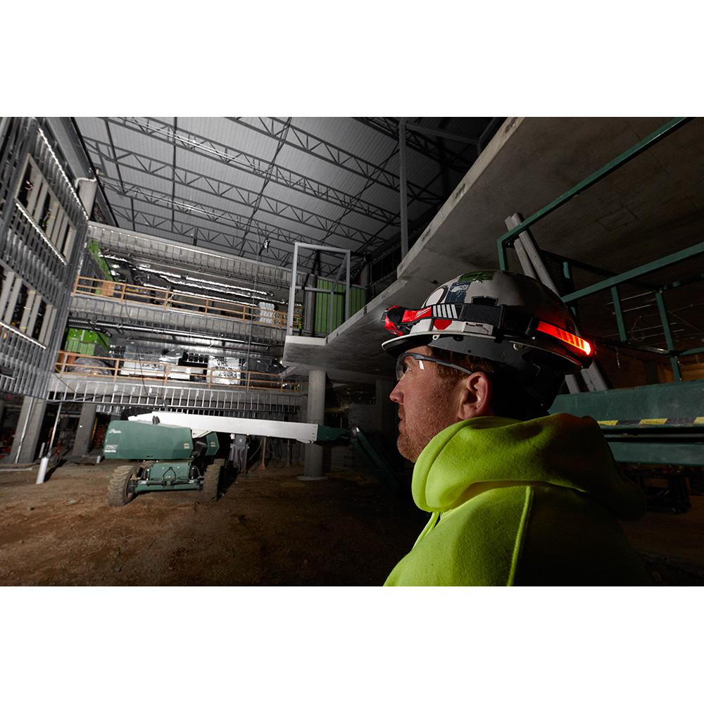 Milwaukee 600 Lumens LED USB Rechargeable 360-Degree Visibility Hard Hat Headlamp