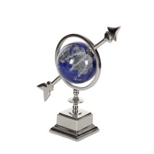 LITTON LANE 14 in. Modern Blue Aluminum and Plastic Decorative Globe