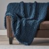 Noble House Marnie Blue Acrylic Throw Blanket