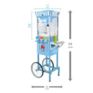 Nostalgia Vintage 575 oz. Snow Cone Machine Cart in Blue